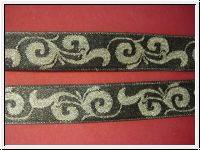Jacquardborte Schwarz-Gold Ranken