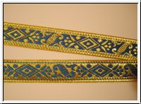 Feine Brokatborte Gold-Royalblau