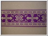 Mittelalter Borte Kreuze Gold-Violett