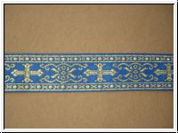 Mittelalter Borte Kreuze Gold-Blau