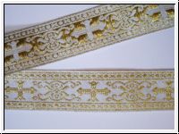 Mittelalter Borte Kreuze Weiss Gold Hochzeit