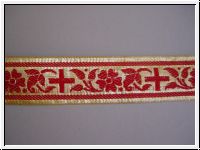 Mittelalter Borte Kreuze Gold Rot