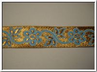 Borte Mit Blumenranken Bronze Hellblau