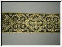 Mittelalter Borte Anthrazit Creme Gold
