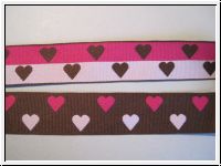 S�sse Herzchen Borte Braun Pink