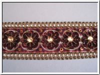 Handbestickte Borte Bordeaux Gold