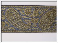 Edle Paisley Borte Taubenblau Altgold