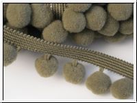 Pomponborte Bommelborte Khaki  ∅ 2cm