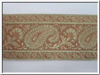 Elegante Borte Paisley Gold Lachsrosa