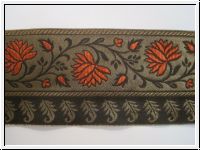 Elegante Blumen Borte Mocca Rost Braun