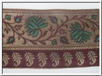 Elegante Blumen Borte Mocca Bordeaux Gr�n