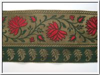 Elegante Blumen Borte Mocca Smaragdgr�n Gr�n