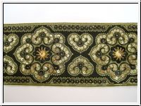 Handbestickte Borte Schwarz Gold