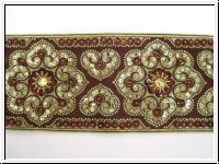 Handbestickte Borte Bordeaux Gold