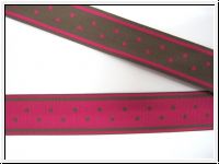 Ripsband Streifen Tupfen Mokka Magenta