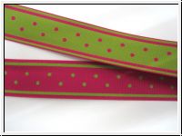 Ripsband Streifen Tupfen Dunkles Pink Gr�n