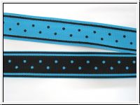 Ripsband Streifen Tupfen T�rkis Schwarz