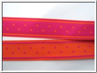 Ripsband Streifen Tupfen Orange Pink