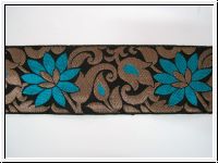 Borte Blumen Schwarz Bronze T�rkis