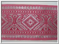 Borte Mit Pfauen Rosa Silber