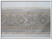 Borte Mit Pfauen Creme Beige Silber