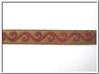 Mittelalter Borte Scroll Altgold Magenta