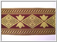 Mittelalter Borte Dunkel Bordeaux Gold 95mm
