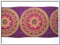 Mittelalter Borte Gestickt Lila Pink Gold