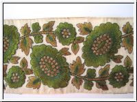 Blumenborte Gestickt Creme Gr�n