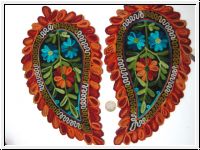 2 Applikationen Paisley Gro� Braunt�ne