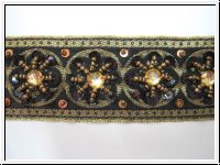 Mittelalter Borte Bestickt Schwarz Gold