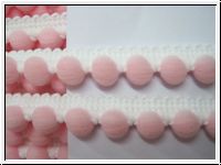 Pompon Borte Weiss Rosa