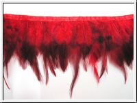 Hahnenfeder Borte Rot