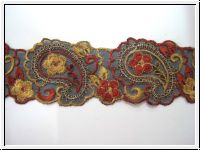 Zarte Borte Gestickt Paisley