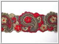 Zarte Borte Gestickt Paisley