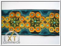 Borte Gestickt T�rkis-Orange-Gr�nt�ne