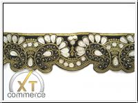 Handbestickte Borte Schwarz Silber Gold