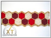 Borte Gestickt Rot Weiss Bordeaux