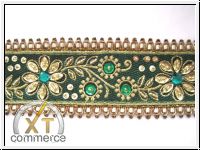 Handbestickte Borte Gold Gr�n