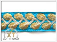 Borte Gestickt T�rkis Gold Silber