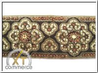 Handbestickte Borte Dunkelbraun Gold