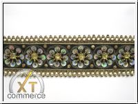 Handbestickte Borte Schwarz Grau Gold