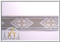 Liturgische Borte Kreuze Weiss Silber Beige