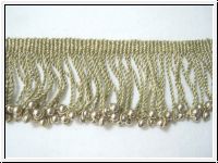 Fransenborte mit Perlen Hell Gold
