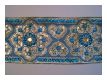 Handbestickte Borte Taubenblau T�rkis Gold