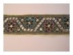 Handbestickte Borte TaubenblauGold