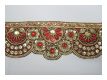 Pr�chtige Borte Handbestickt Bordeaux-Rubin