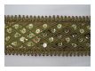 Handbestickte Borte Rauten Bronze Olivgr�n