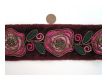 Gestickte Bord�re Auf Samt Bl�ten Art Deco