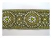 Handbestickte Borte Olivgr�n Gold
